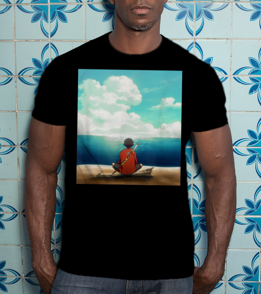 Samurai Champloo Reflective Ocean Scene T-Shirt