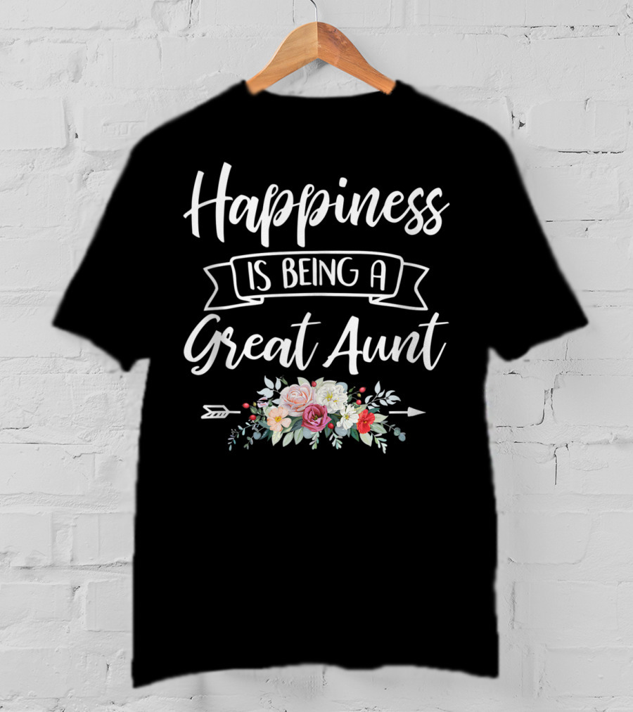 Happiness Is Being A Great Aunt Floral Arrow T-Shirt
