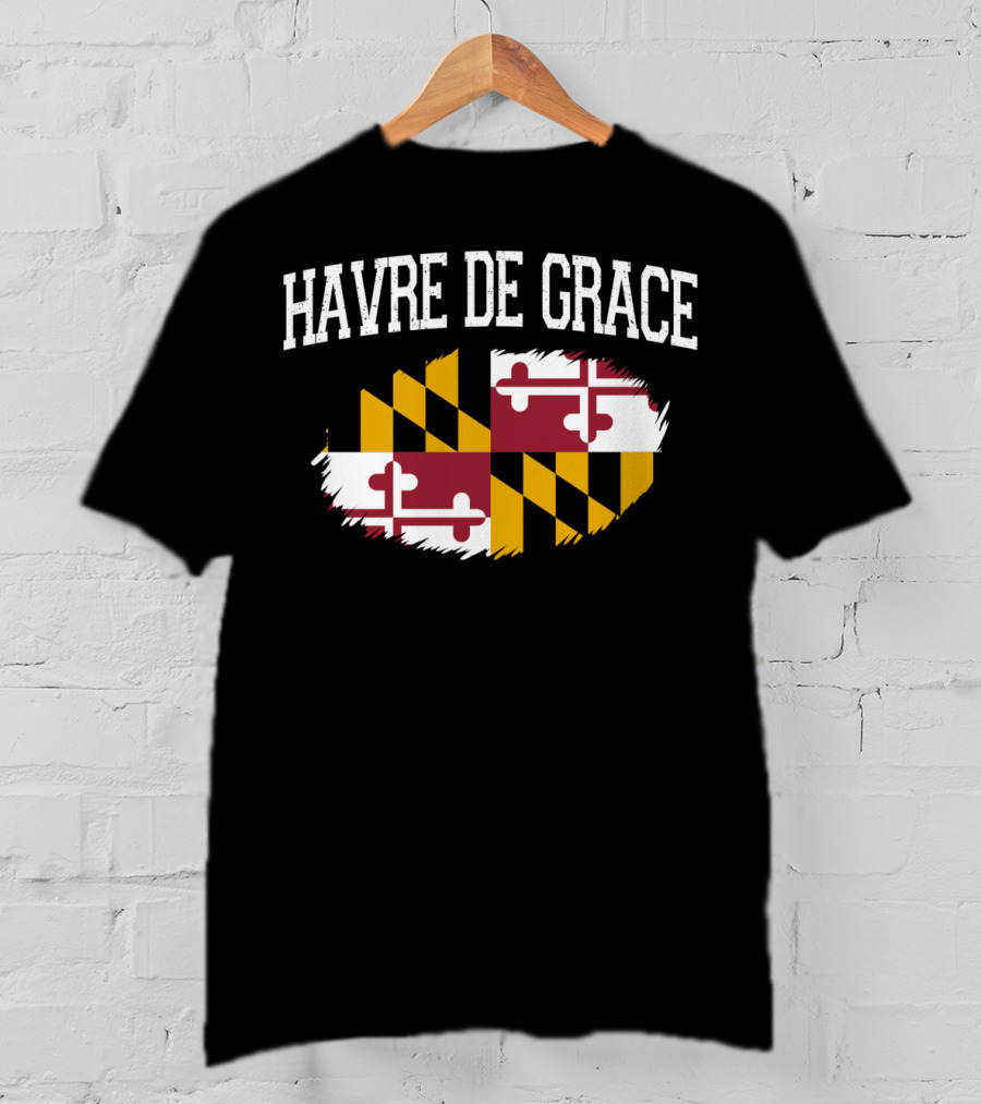 Havre De Grace Maryland Flag Vintage Usa T-Shirt