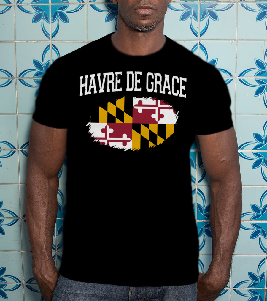 Havre De Grace Maryland Flag Vintage Usa T-Shirt