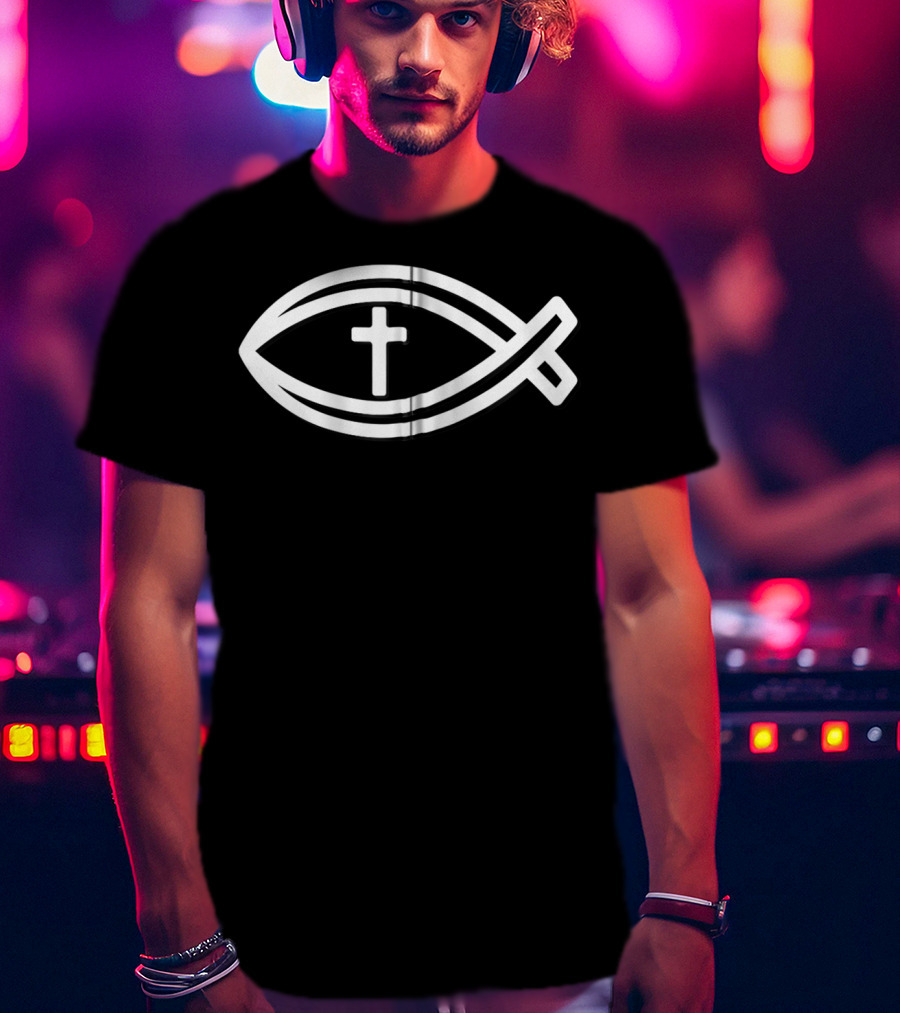 Ichthys Symbol Cross Jesus Christ Christianity God T-Shirt