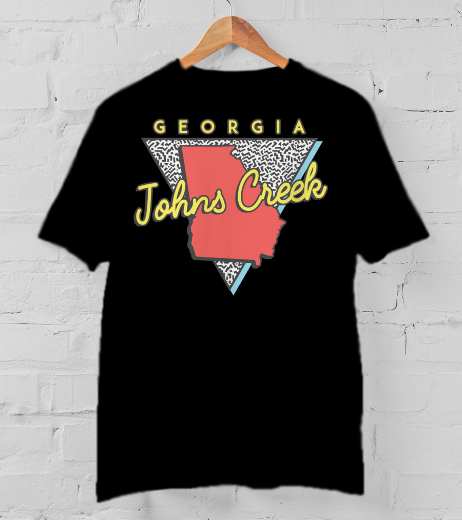 Johns Creek Georgia Retro Souvenir Design With Map T-Shirt
