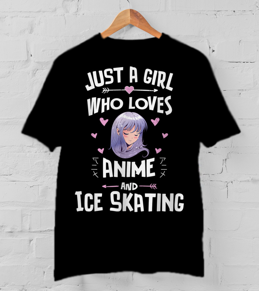 Just A Girl Who Loves Anime Ice Skating Hearts And Arrows T-Shirt