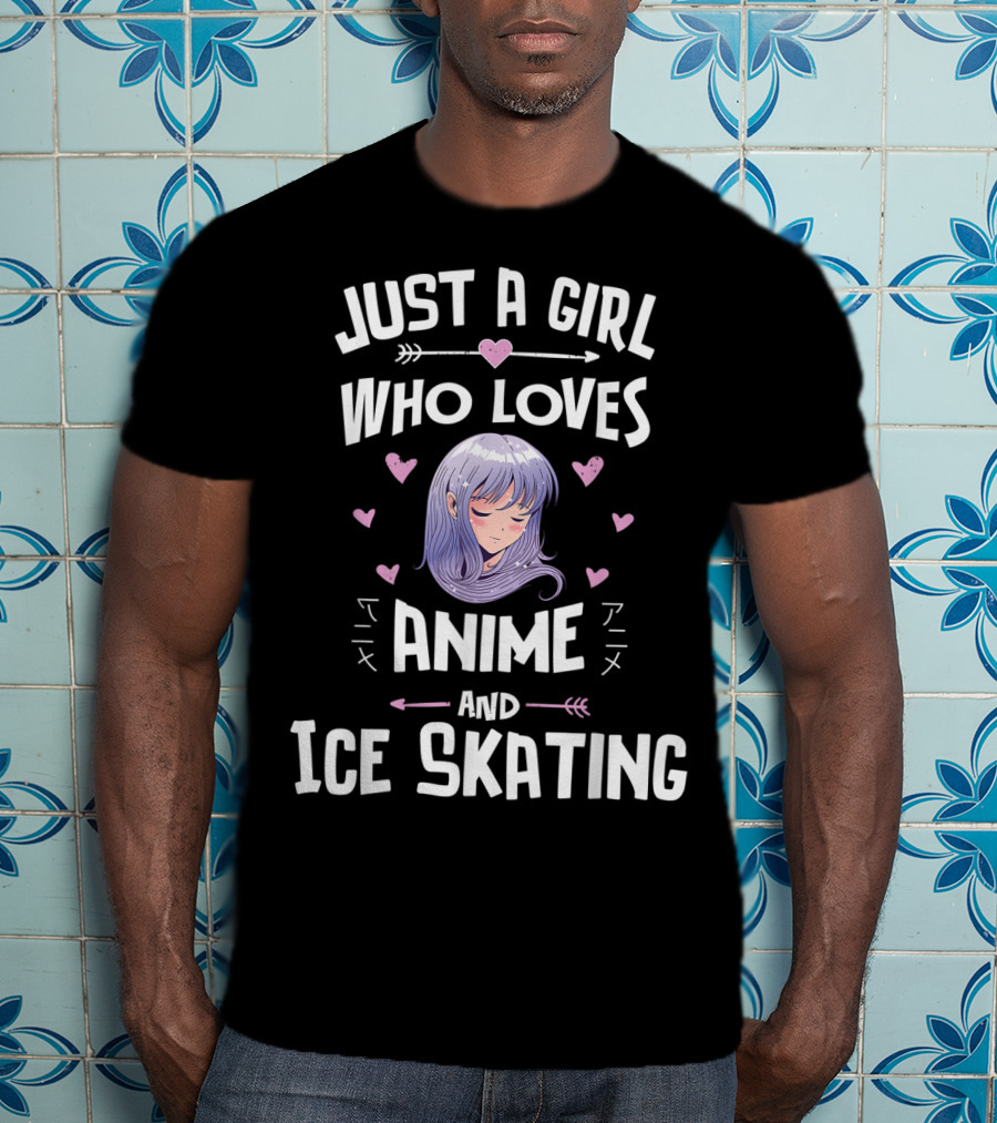 Just A Girl Who Loves Anime Ice Skating Hearts And Arrows T-Shirt