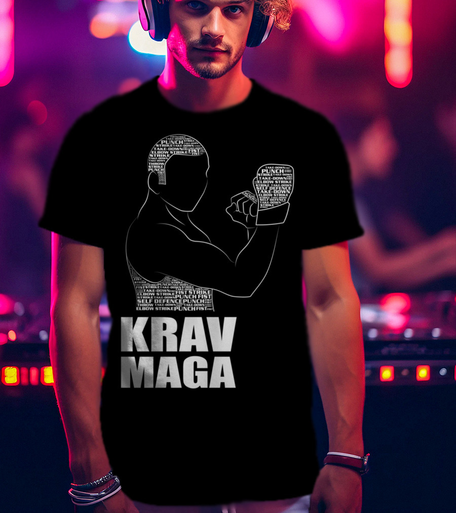Krav Maga Men Self Defense Instructor Punch Strike Technique T-Shirt