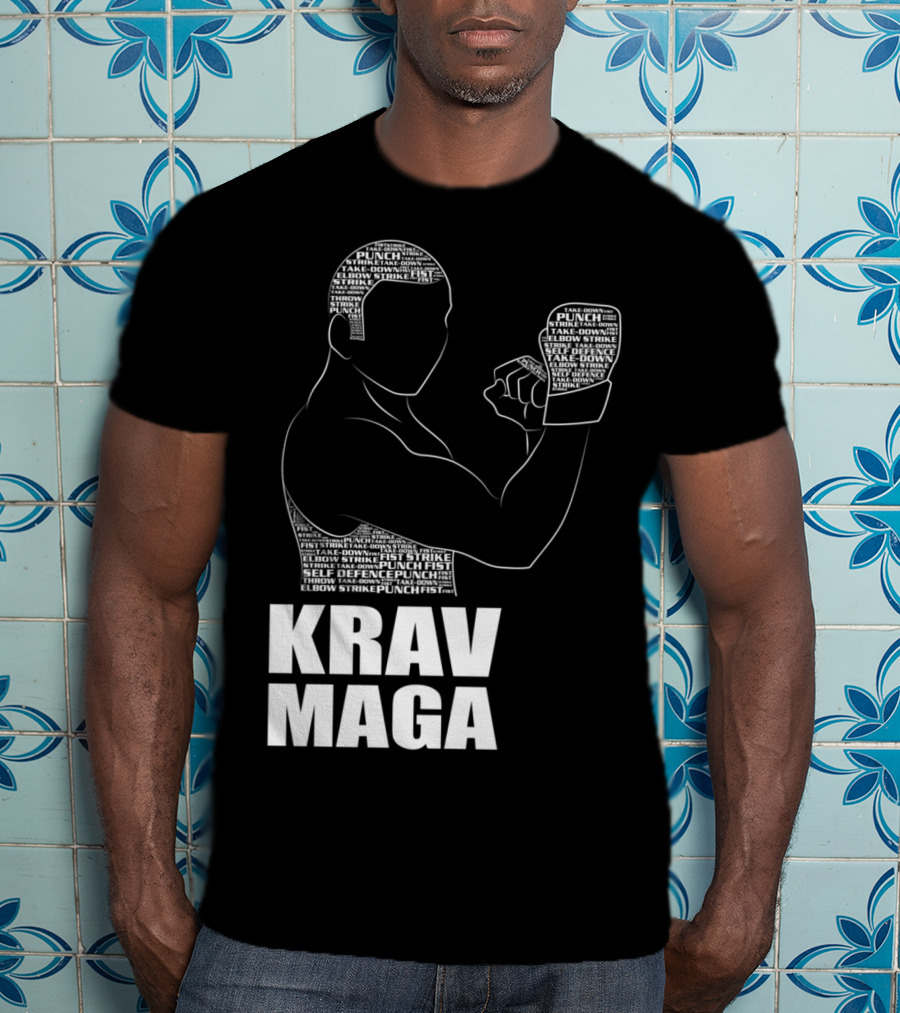 Krav Maga Men Self Defense Instructor Punch Strike Technique T-Shirt