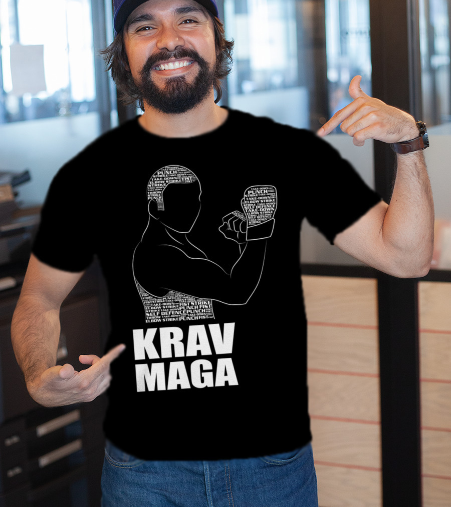 Krav Maga Men Self Defense Instructor Punch Strike Technique T-Shirt
