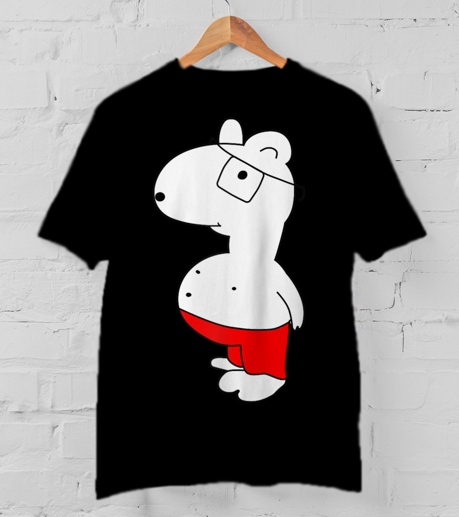 Marcuskun Bear Character With Glasses And Red Shorts T-Shirt