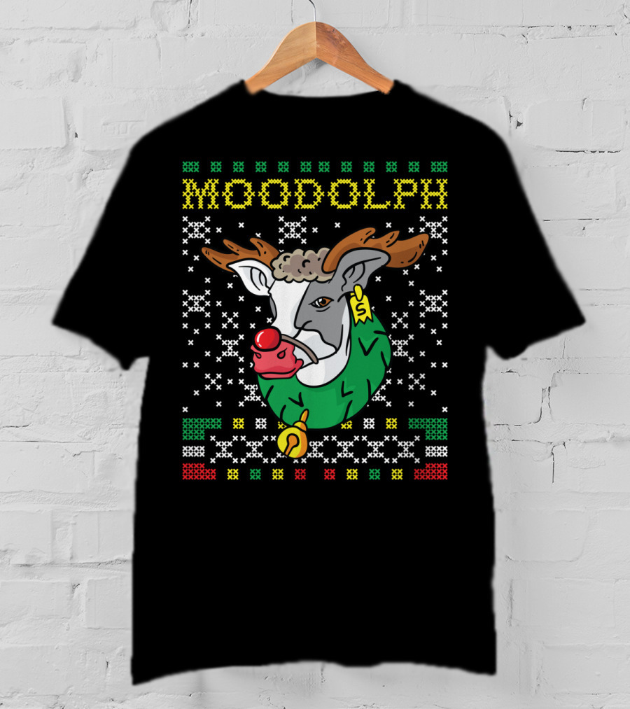 Moodolph Moo Cow Reindeer Christmas Holiday T-Shirt