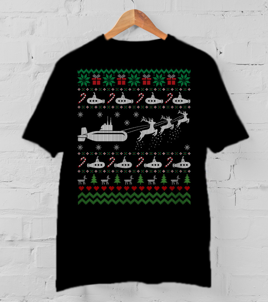 Navy Submarine Submariner Holiday Christmas T-Shirt