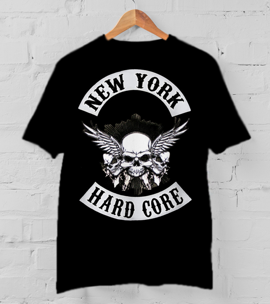 New York Hard Core Skull Wings Nyhc Usa Straight Edge T-Shirt