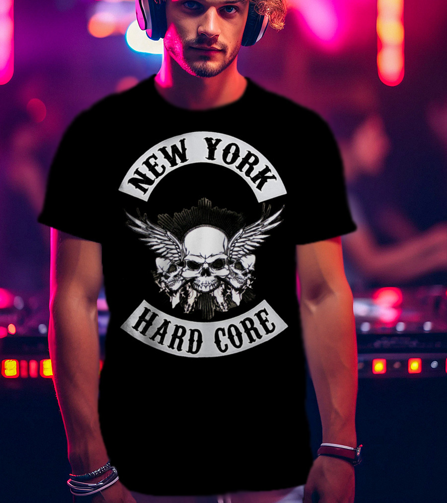 New York Hard Core Skull Wings Nyhc Usa Straight Edge T-Shirt