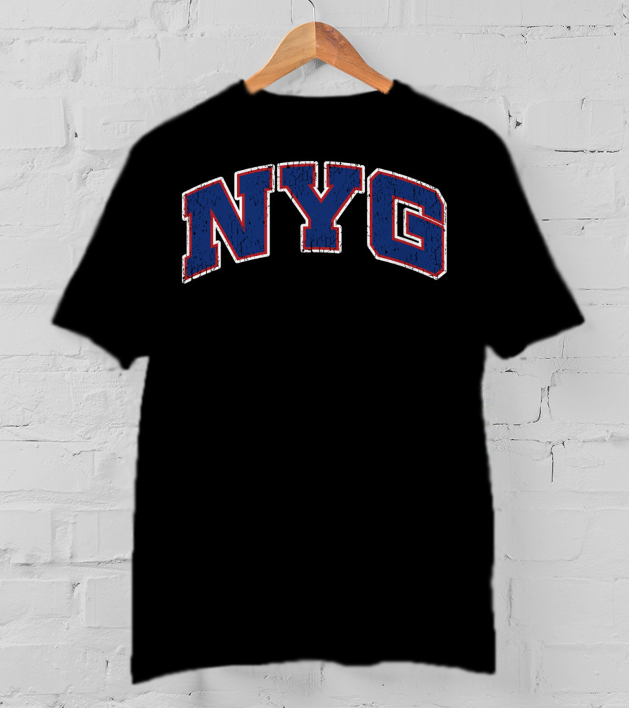 NYG Vintage New York Football Classic Blue And Red T-Shirt