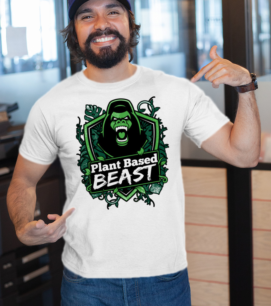 Plant Based Beast Fitness Gorilla Bodybuilding Jungle Strength T-Shirt