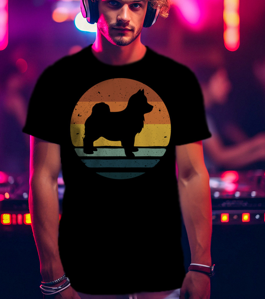 Pomsky Vintage Dog Sunset T-Shirt