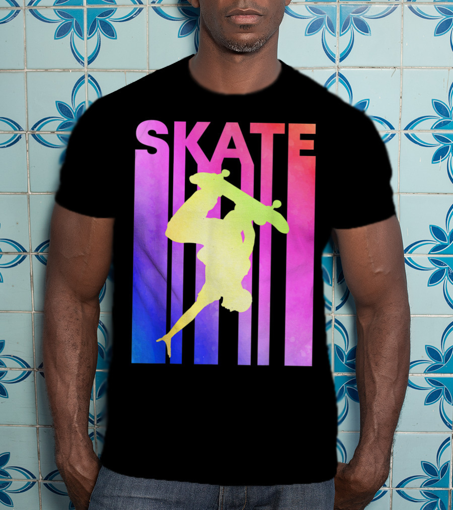 SKATE Retro Skateboard Backflip Vintage T-Shirt