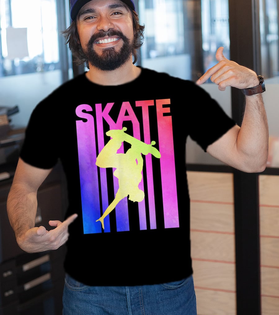 SKATE Retro Skateboard Backflip Vintage T-Shirt