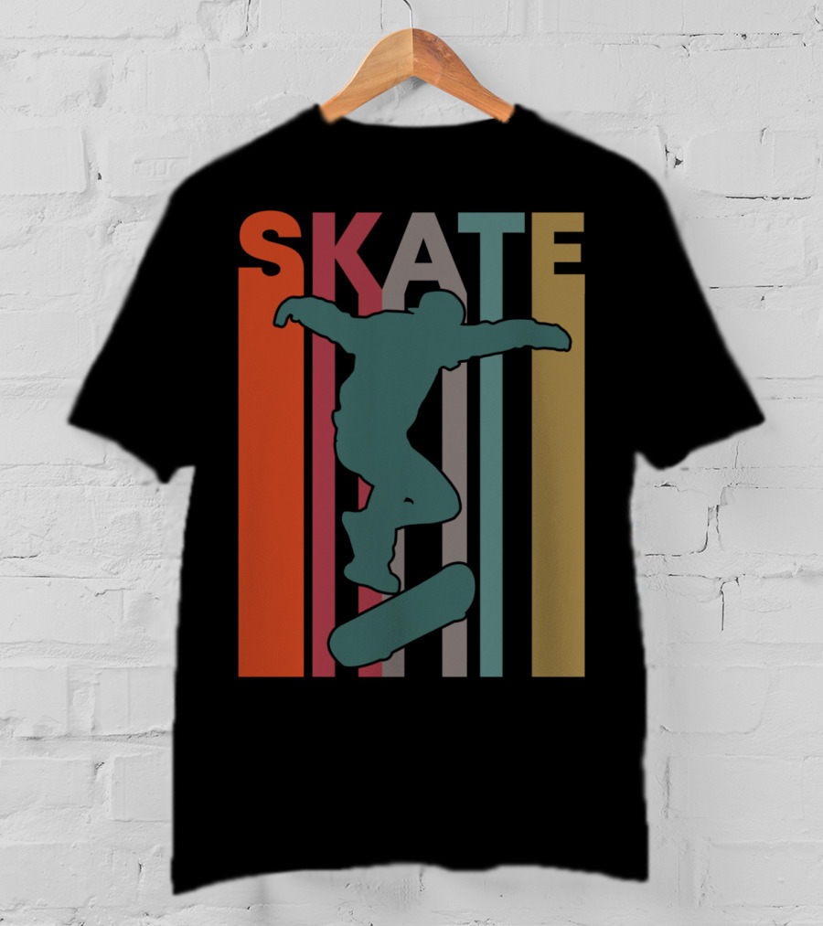 Retro Skate Skateboarder Vintage 70S 80S Skateboarding T-Shirt