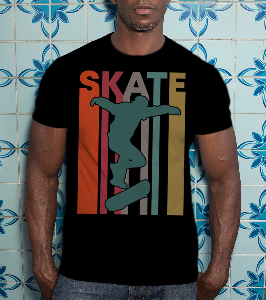 Retro Skate Skateboarder Vintage 70S 80S Skateboarding T-Shirt