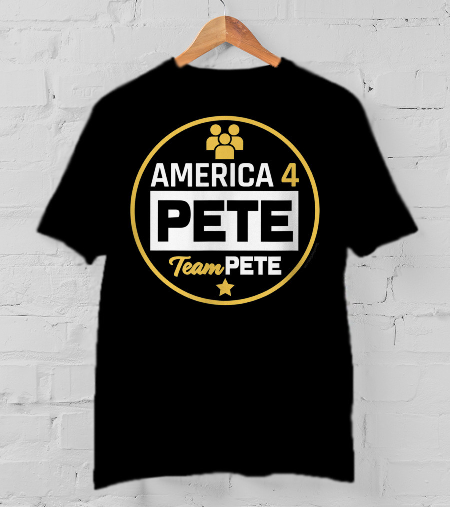 America 4 Pete Team Pete Buttigieg Support Badge Circle Star T-Shirt