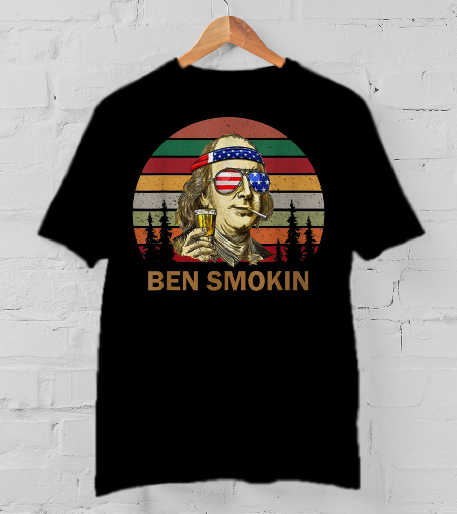 Ben Smokin Benjamin Franklin Patriotic T-Shirt