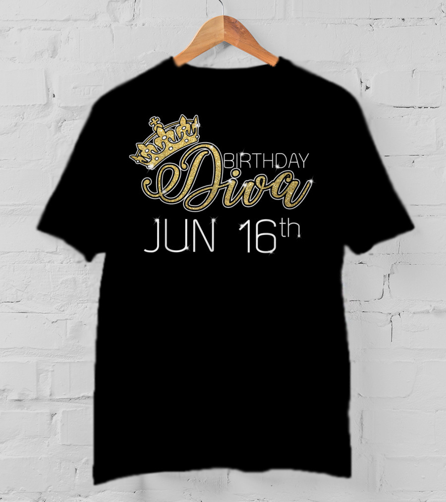 Birthday Diva Jun 16Th Crown T-Shirt