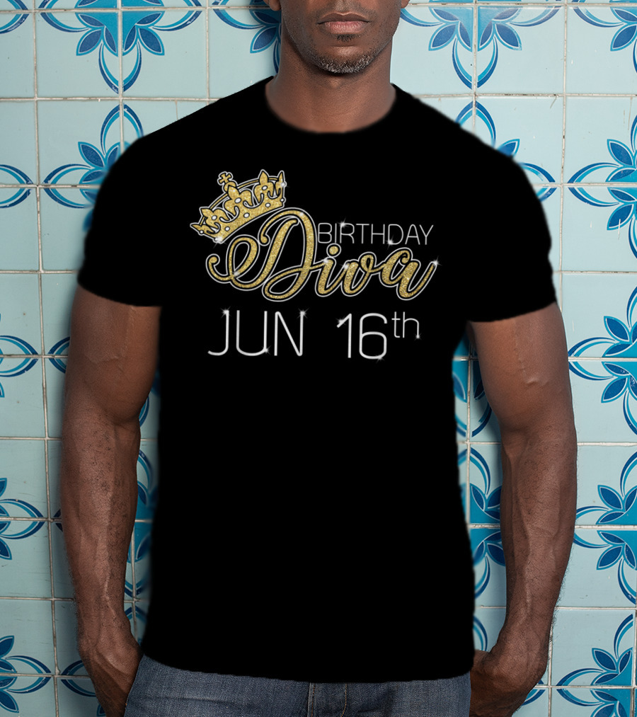 Birthday Diva Jun 16Th Crown T-Shirt