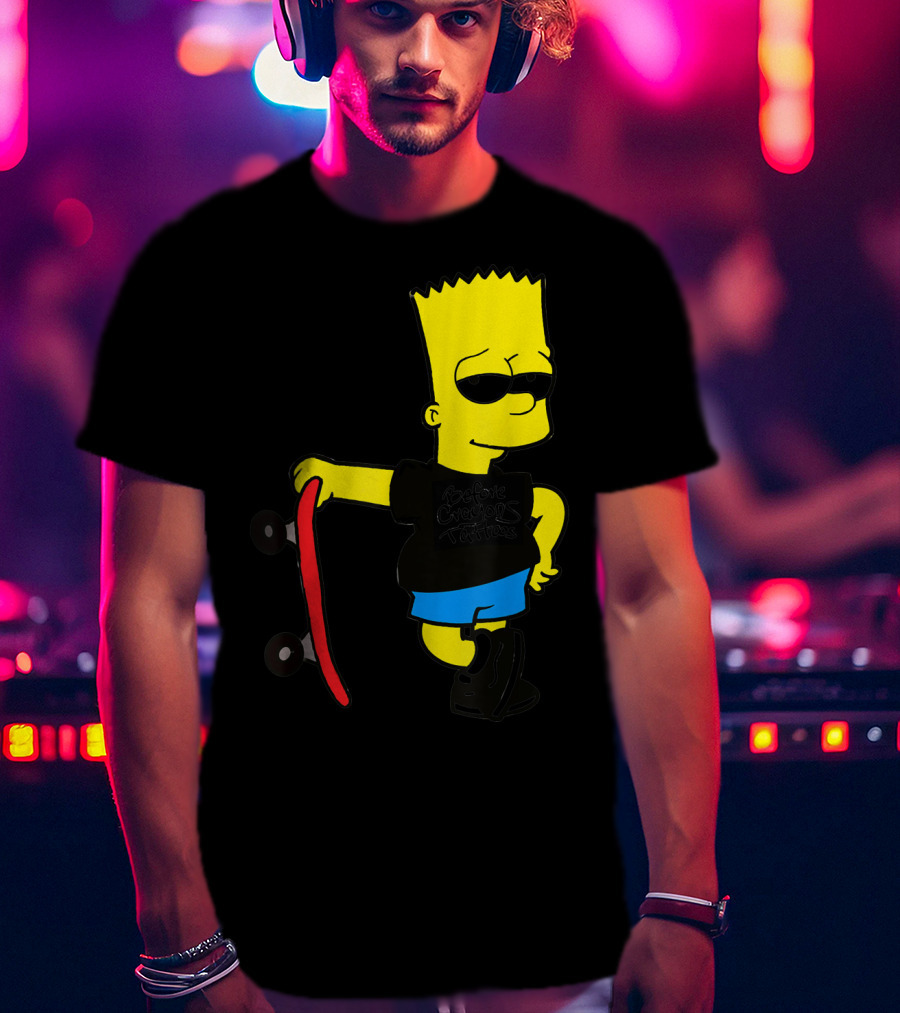 Bsbct Before Crayons Tattoos Bart Skateboard T-Shirt