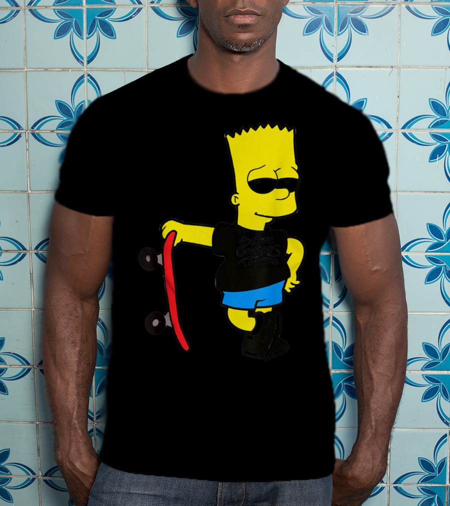Bsbct Before Crayons Tattoos Bart Skateboard T-Shirt