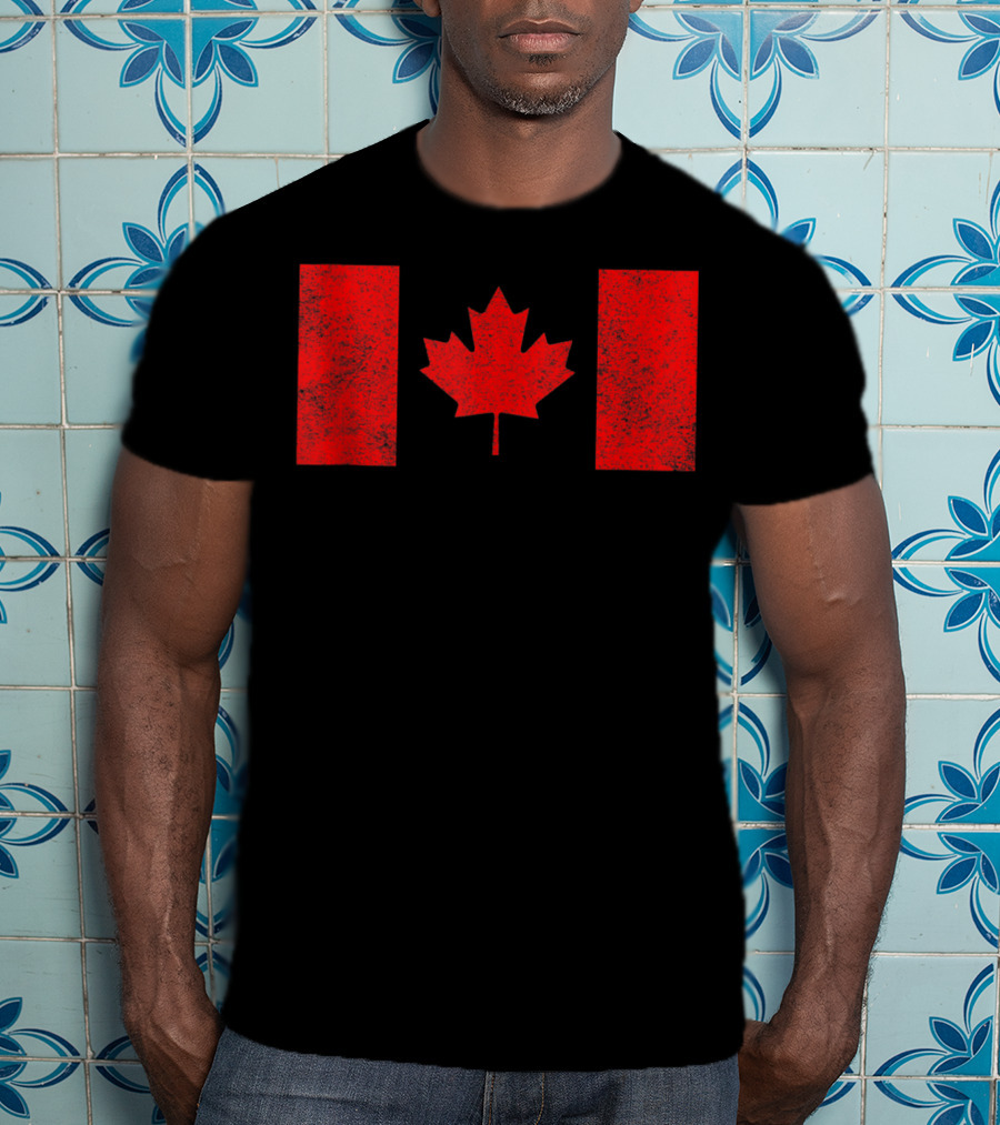 Canada National Flag Distressed Maple Leaf T-Shirt