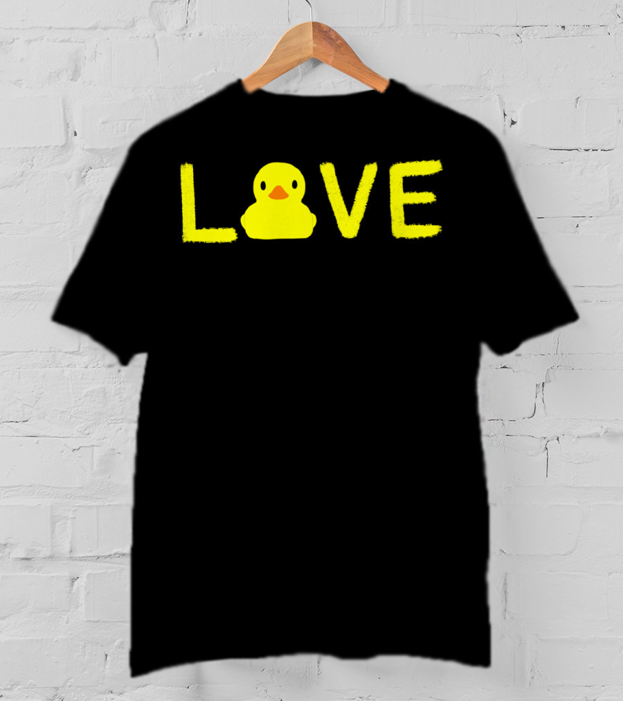 LOVE Yellow Rubber Ducky Duck Cute Graphi T-Shirt
