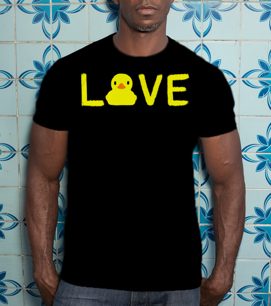 LOVE Yellow Rubber Ducky Duck Cute Graphi T-Shirt