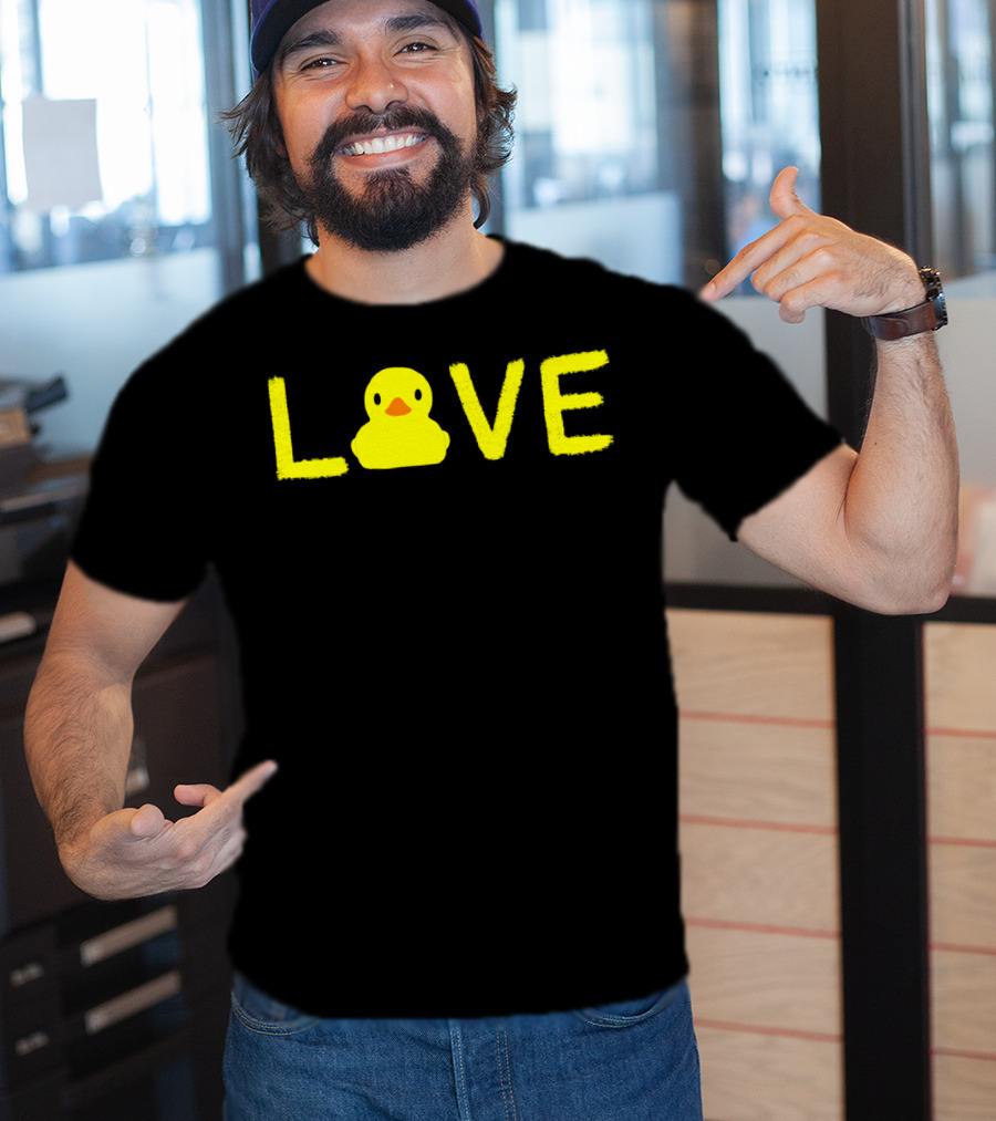 LOVE Yellow Rubber Ducky Duck Cute Graphi T-Shirt