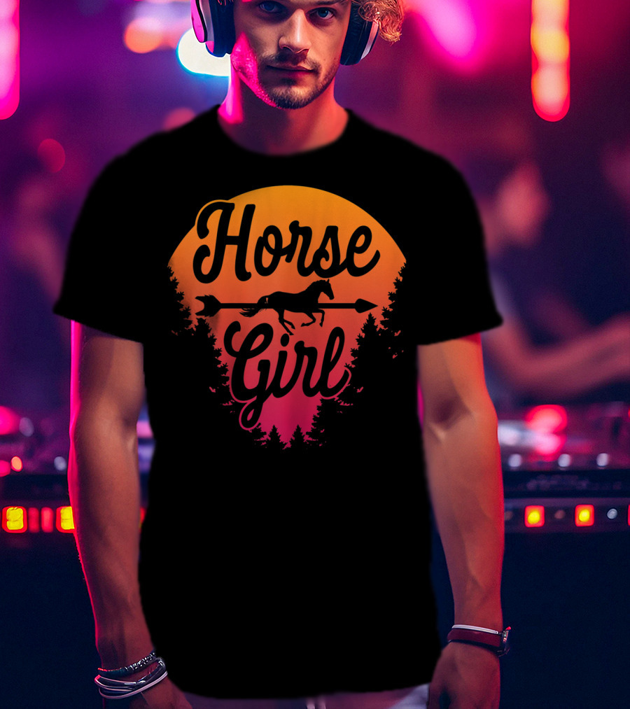 Horse Girl Forest Sunset T-Shirt
