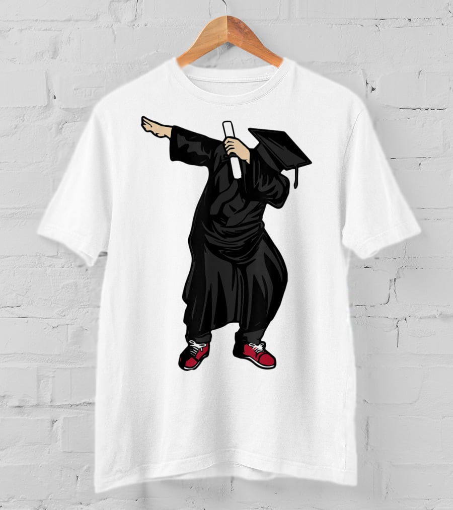 Dabbing Graduate Dance With Grad Hat And Diploma T-Shirt