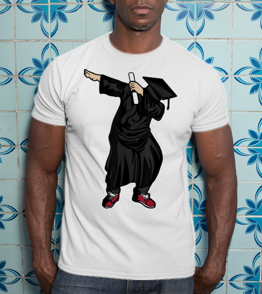 Dabbing Graduate Dance With Grad Hat And Diploma T-Shirt