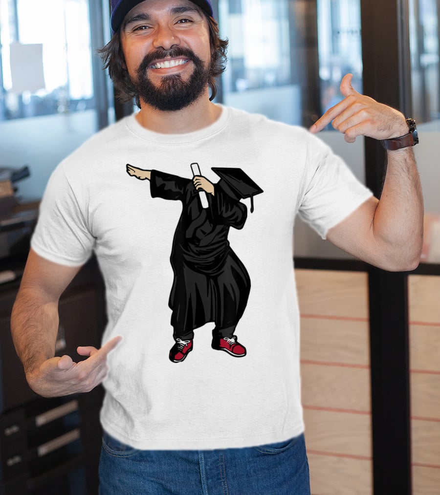 Dabbing Graduate Dance With Grad Hat And Diploma T-Shirt