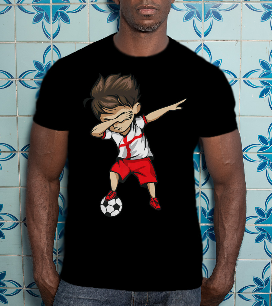 Dabbing Soccer Boy England Jersey English Football T-Shirt