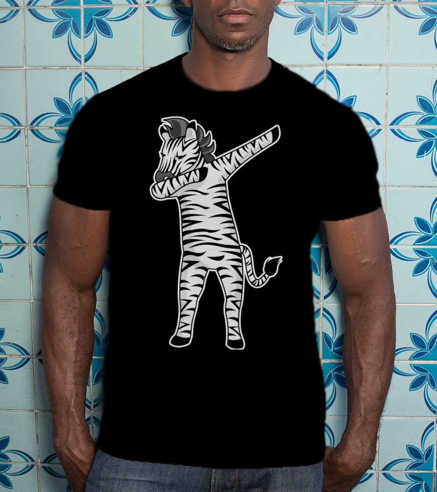 Dabbing Zebra Cool Dancing Equids Fun T-Shirt