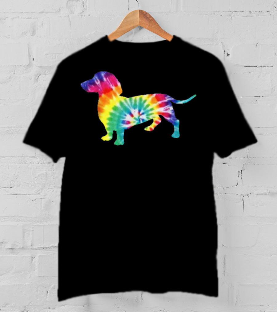 Dachshund Tie Dye Dog Puppy Retro Ts Men Women T-Shirt