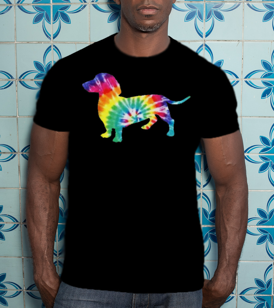 Dachshund Tie Dye Dog Puppy Retro Ts Men Women T-Shirt