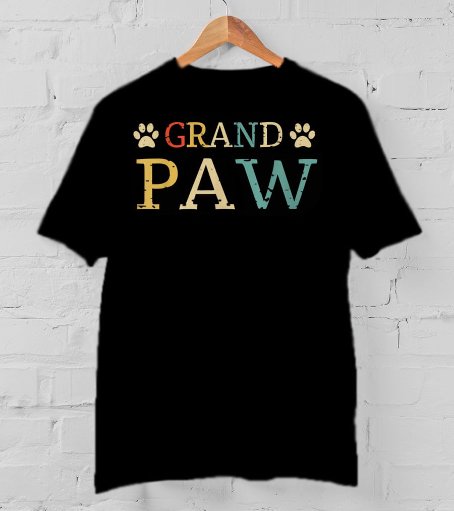 Dog Grand Paw Puppy Lovers Vintage Funny Paw Print Te T-Shirt