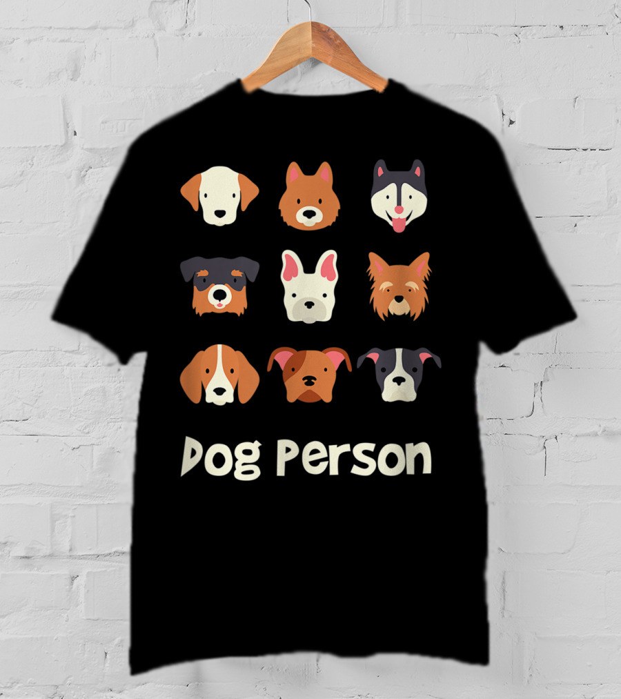 Dog Person Doggy Animal Lover Puppy Faces T-Shirt