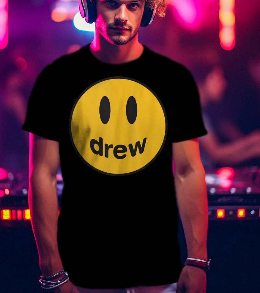 Drew Yellow Smiley Face Icon T-Shirt
