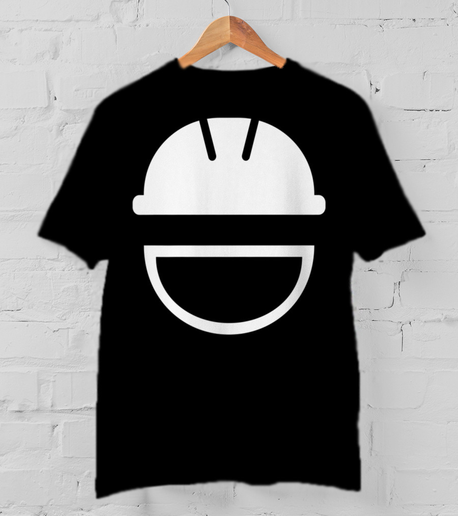 Engineering Hard Hat Smile Icon White Helmet T-Shirt