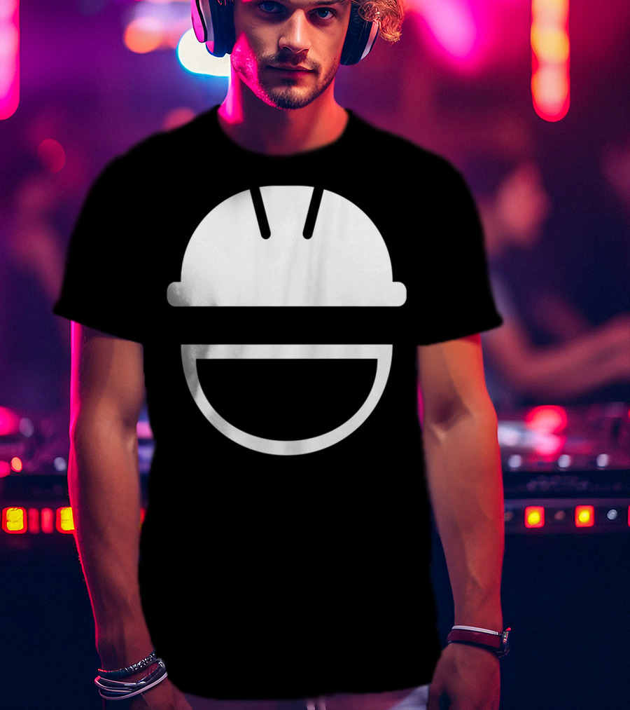 Engineering Hard Hat Smile Icon White Helmet T-Shirt