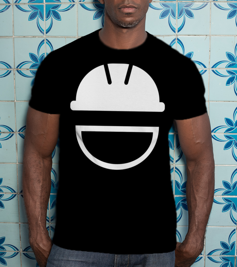 Engineering Hard Hat Smile Icon White Helmet T-Shirt