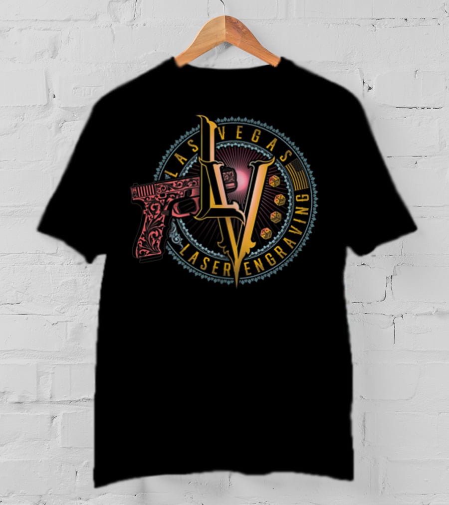 Las Vegas Laser Engraving LV Decorative Gun T-Shirt
