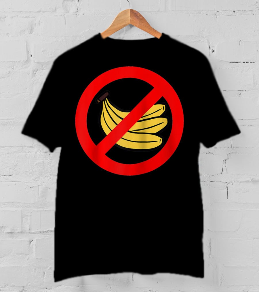 No Bananas Allowed Warning Sign Funny Banana Hater Boat T-Shirt