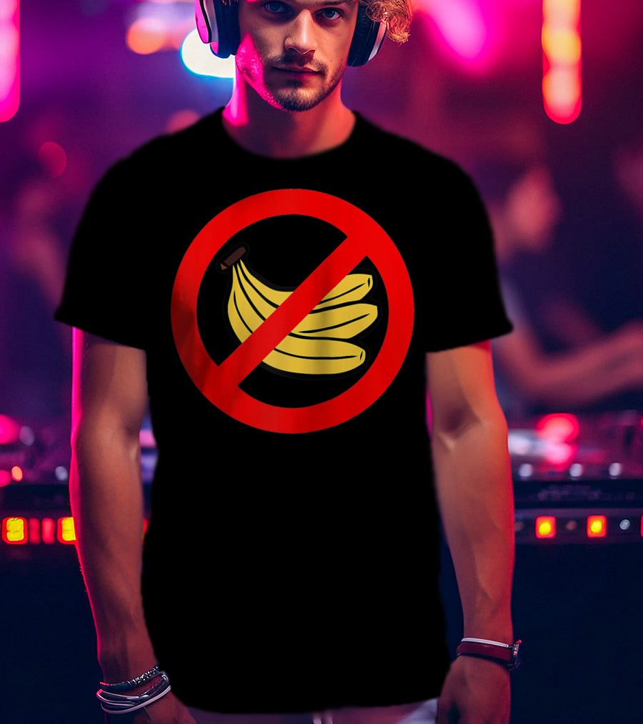 No Bananas Allowed Warning Sign Funny Banana Hater Boat T-Shirt